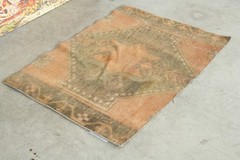 2×3 Turkish Door Mat Rug Hand-Knotted Mini Carpet Vintage Small Rug Boho,580