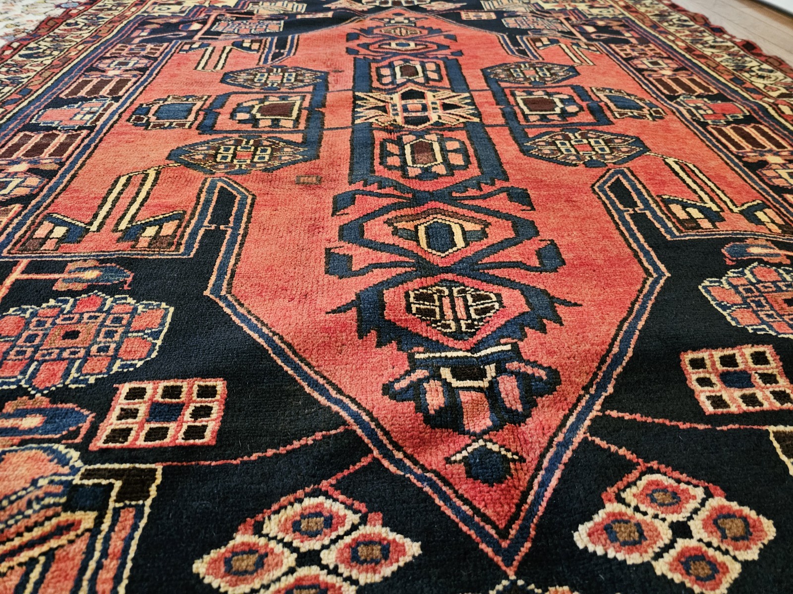 5.9 x 6.10 ANTIQUE KAZAK VINTAGE HERIZ RUG CAUCASIAN SERAPI OUSHAK SHIRVAN KULA gallery