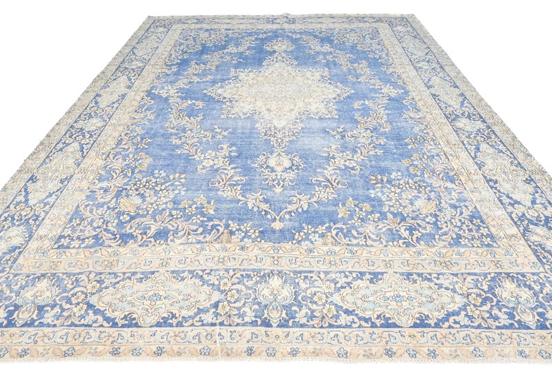 Antique Muted Floral Distressed Oriental Rug 10X14 ft Vintage Living Room Carpet gallery