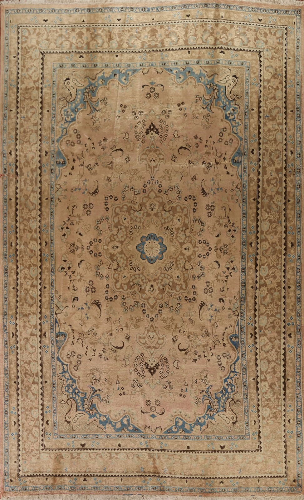 Vintage Room Size Area Rug 8x11 Wool Hand-knotted Traditional Medallion Carpet gallery