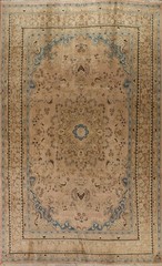 Vintage Room Size Area Rug 8×11 Wool Hand-knotted Traditional Medallion Carpet