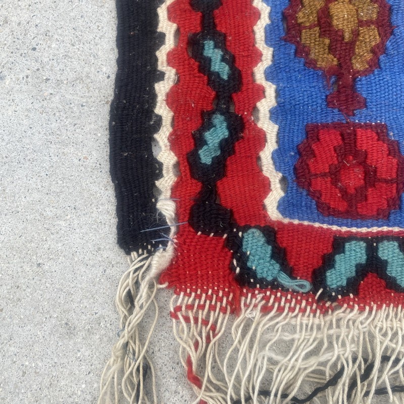 Vintage Kurdish Kilim Hand Woven Wool Rug 42”x 61” gallery