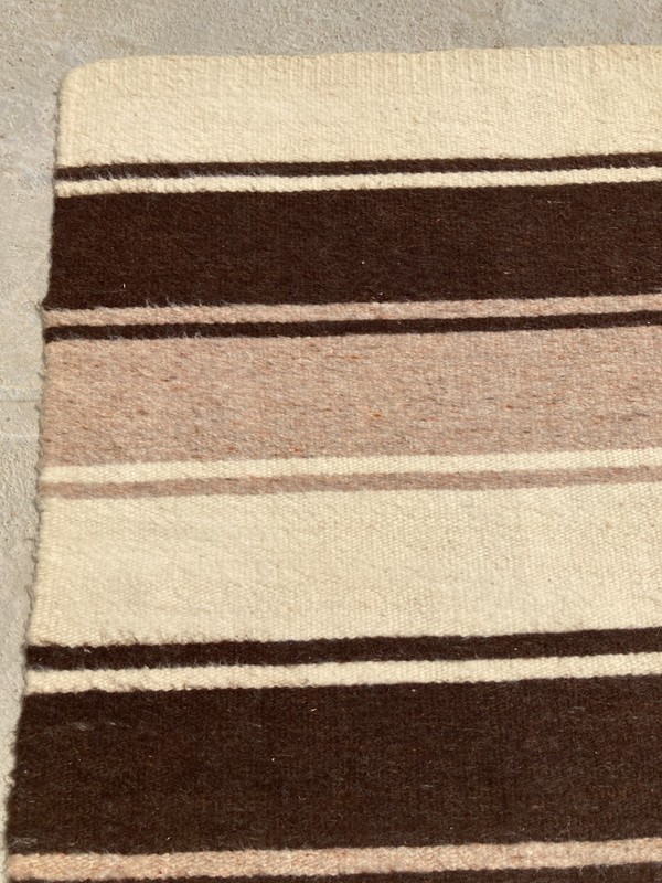 Vintage Handmade Turkish Striped Traditional Wool Kilim Rug 229x164 cm gallery