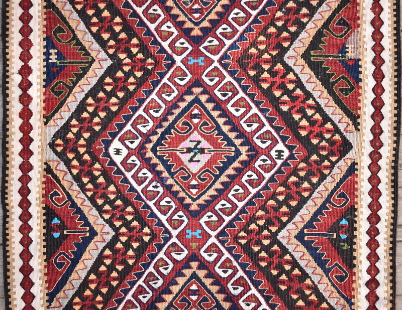 Turkish Rug 27''x40'' Handwoven Van Kilim 70x102cm Wool Vintage Tribal Area Rug gallery