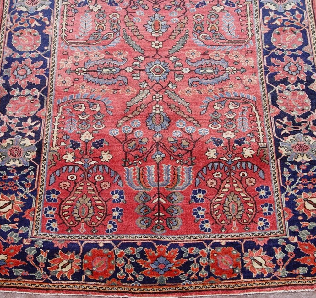 ANTIQUE SAROUKK HAND-KNOTTED WOOL 3'5" x 5' SUPERB QUALITY ORIENTAL RUG gallery