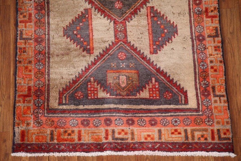 Vintage Geometric Runner Rug 3x13 Traditional Hand-knotted Wool Hallway Carpet gallery