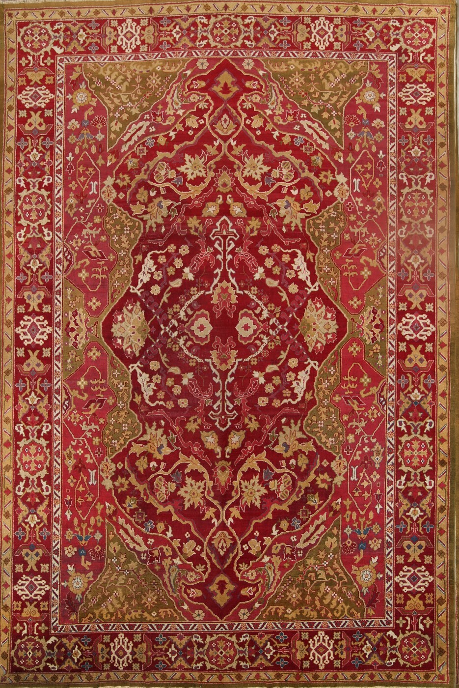 Pre-1900 Antique Geometric Agra Oriental Area Rug Hand-knotted Wool Carpet 10x15 gallery