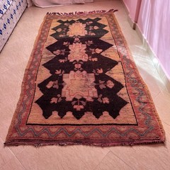 Vintage Moroccan Wool Rug-handmade Natural Wool- 100x210cm -Berber Style (video)