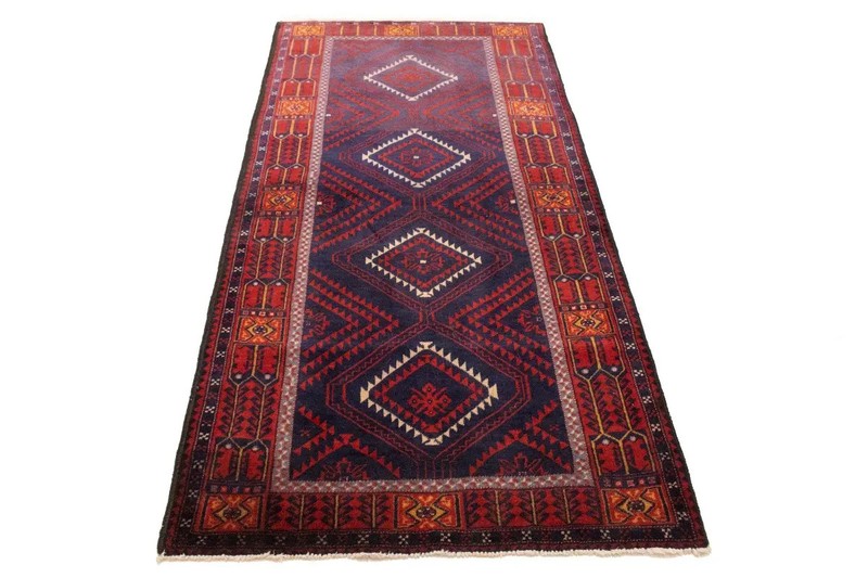 Vintage Red Tribal Geometric Rug Foyer Size Oriental Decor Carpet 3'4X6'8 ft gallery
