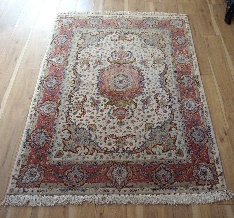 HANDMADE TABRIIZ WOOL&SILK ,500 KPSI 4'11"x6'9" gallery