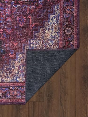Modern Vintage Turkish Lavender Runner Rug 2'5"x10" - Washable, Foldable, Luxury gallery