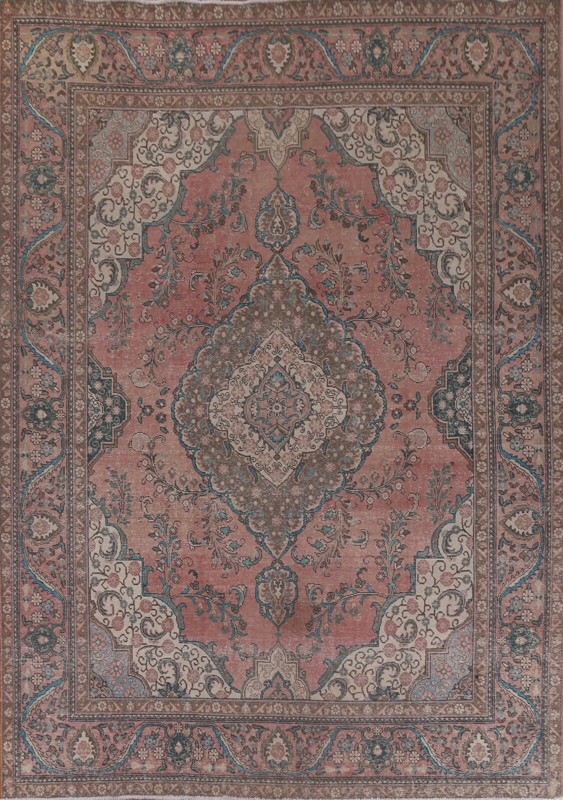 Semi-Antique Floral Traditional Oriental 10x12 Area Rug Evenly Low Pile Handmade gallery