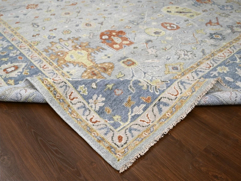 12'x17'8" Louis Blue, Oushak Design, Soft and Vibrant Pile, Natural Dye Oushak gallery