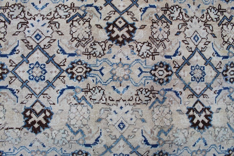Vintage Worn Hand Made Traditional Oriental Wool Faded Pink Beige Carpet 402x296 gallery
