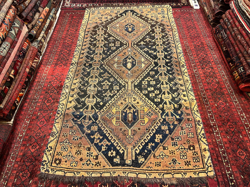 4 X 7.7 FT COLLECTORS’ ITEM Antique Kazak Natural Vegetable Dye Caucasian Rug gallery