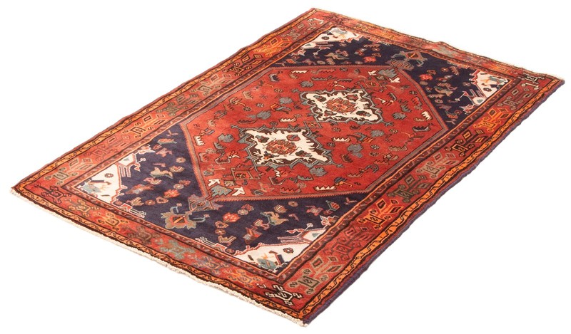 Vintage Hand-Knotted Area Rug 4'4" x 6'5" Traditional Oriental Wool Carpet gallery