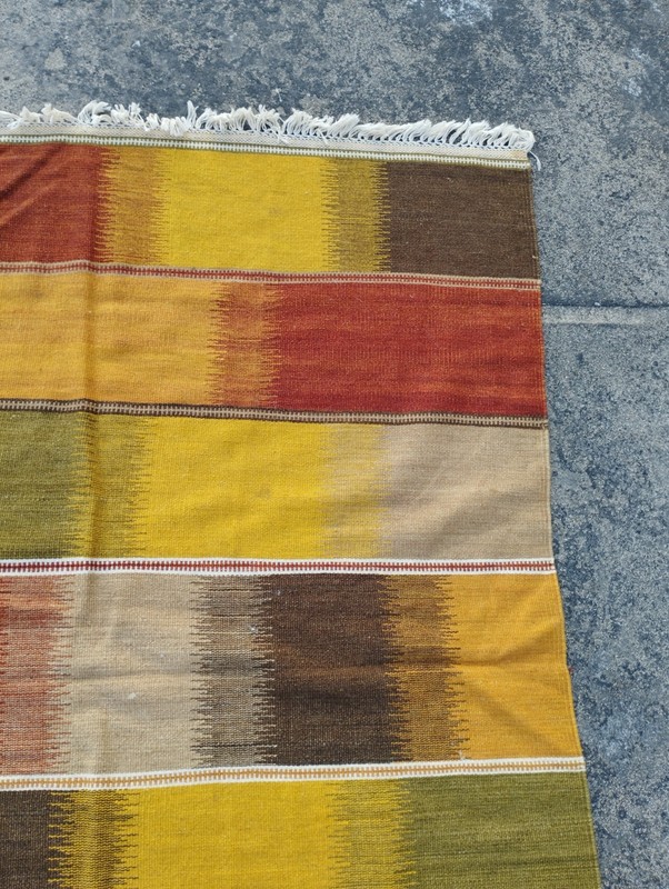 Vintage Handmade Scandivian Tribal Wool Kilim Rug Carpet 161x91 cm gallery