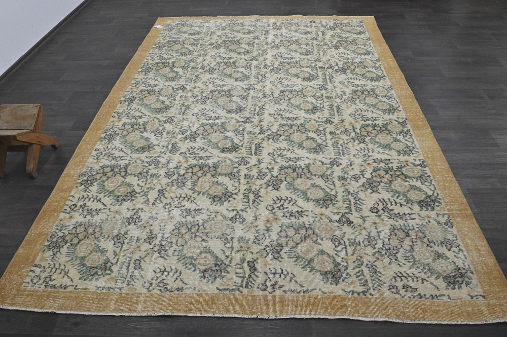 Oushak Turkish Vintage Rug 7x10 Kilim Rug Anatolian Handmade Boho Decor BEIGE
