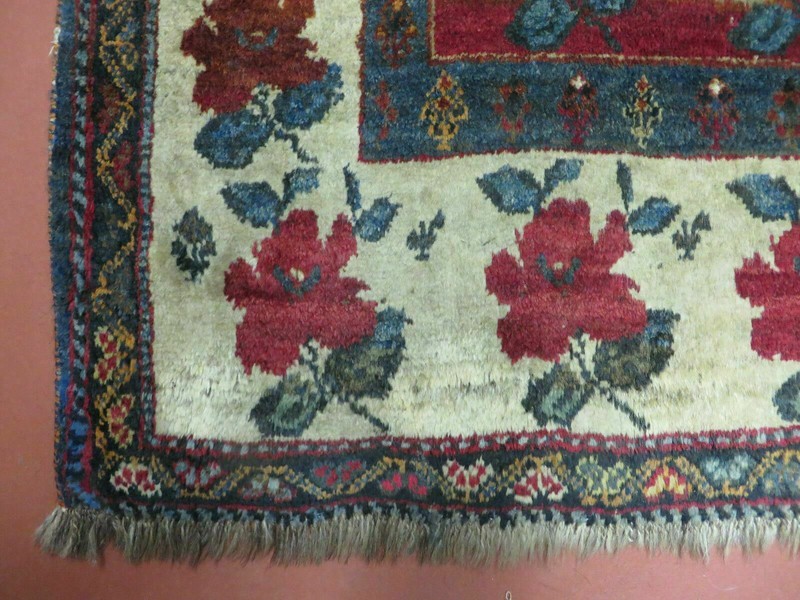 4' X 5' Semi Antique Handmade Fine Turkish Flowers Bouquet Wool Rug Nice gallery
