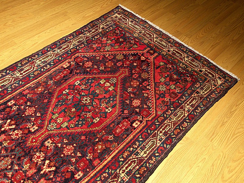 3.5 x 12.5 HAND KNOTTED Antique 1930s Sarab Runner _Veggie Dyed Fine Soft Wool gallery