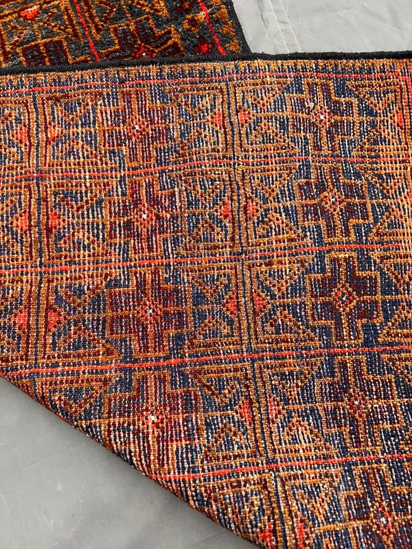 Orange Brown Caucasian Rug 2'3x3'4 Hand Knotted Wool Geometric Vintage Tribal ru gallery