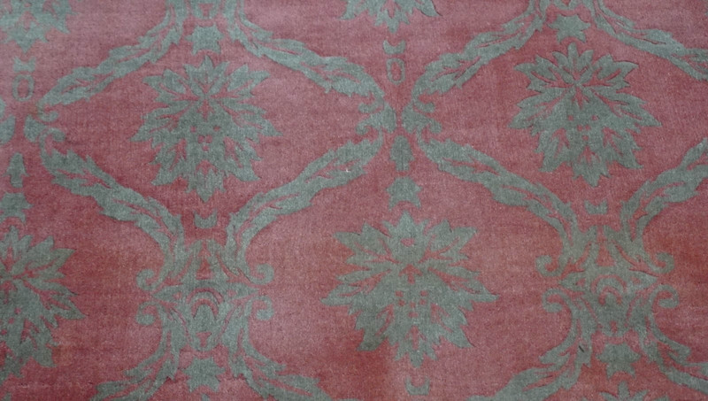 Chinese Hand Knotted Wool Peacocks Rose Pink Green Oriental Rug 7'x10' Excellent gallery