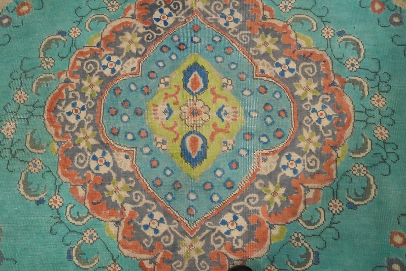 Turquoise Blue Traditional Area Rug 6x10 ft Hand-knotted Wool for Living Room gallery