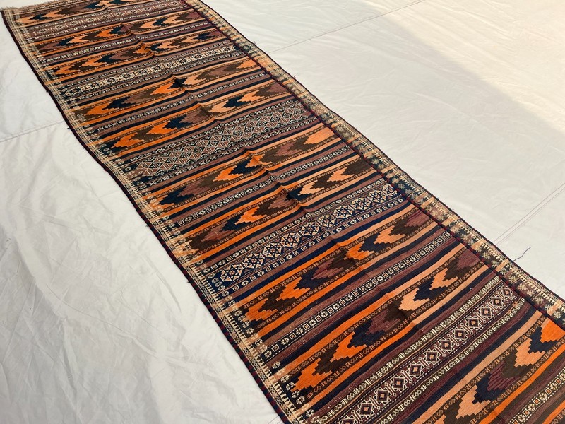 COLLECTORS ITEM 10 X 3.5 ft Antique Maldari Belouch Nomad Full Embroidery Sistan gallery