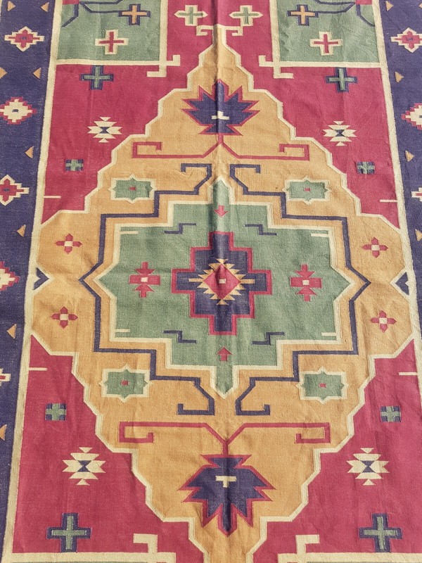 Vintage Traditional Handcrafted Turkish Kilim Rug for Home Décor 245x156 cm gallery