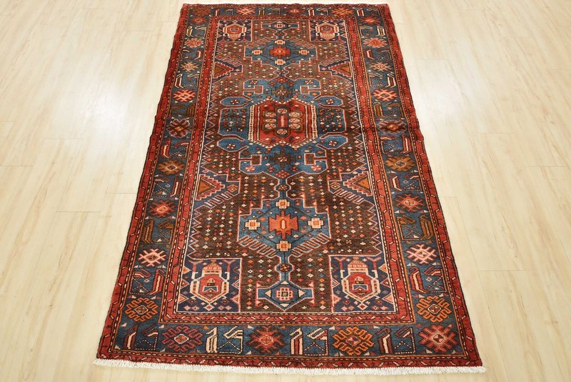 Vintage Tribal Oriental 4’2” x 6’9” Brown Wool Traditional Hand-Knotted Area Rug gallery