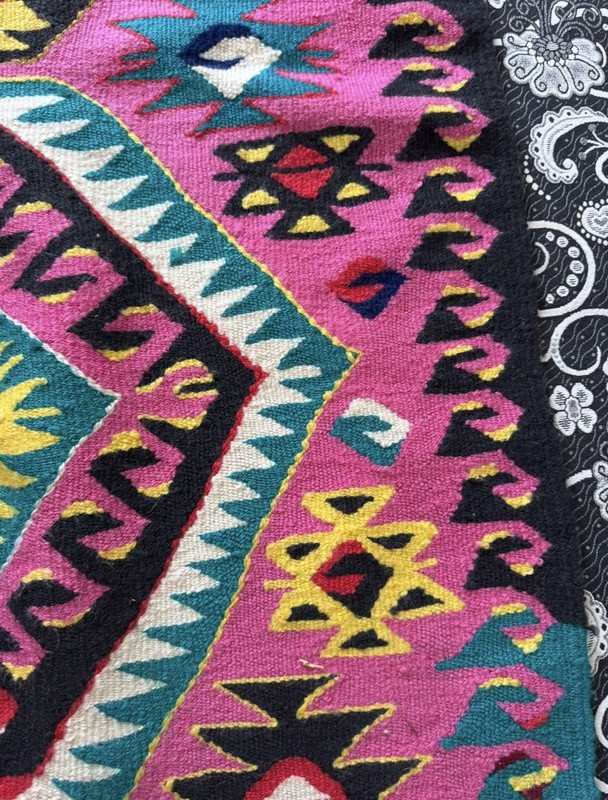 Pink Vintage Tribal Kayseri Kilim Rug from Turkey 113 cm x 80 cm gallery