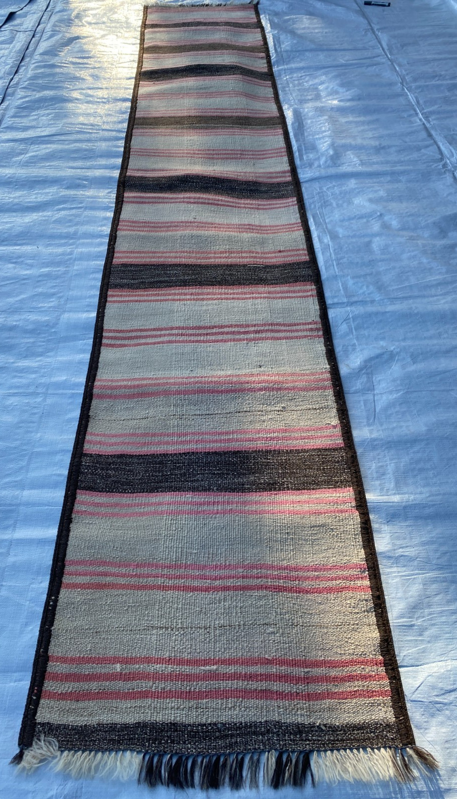 2x11 ft Afghan Handwoven Turkmen Runner Tribal Antique Hallway Wool Area Kilim gallery