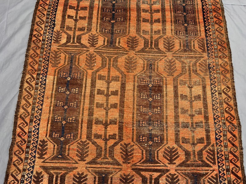 4'2x6'9 ft Turkoman All-Over Tree of Life Arch Handknotted Wool Vintage Rug gallery