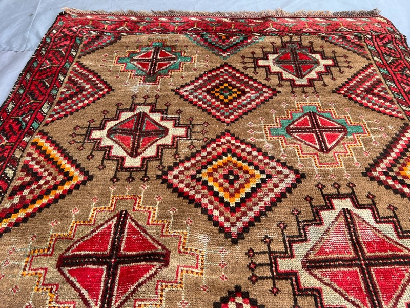 Caucasian Rug 3'9x7'1 ft – Antique Hand Knotted Wool Tribal Turkish-Style Runner gallery