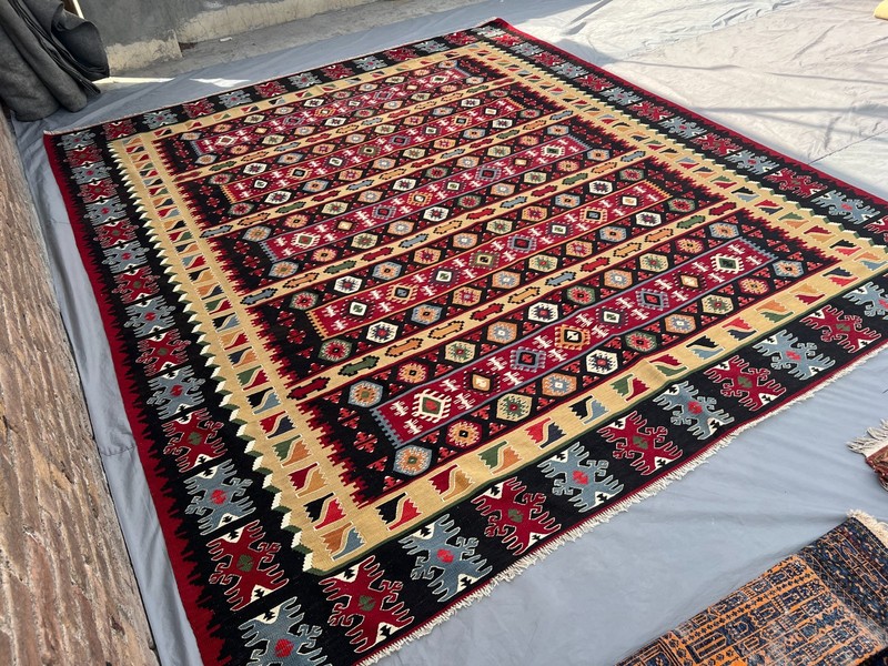 9'8x11 ft Turkish Anatolian Kilim Rug – Handmade Flatweave Tribal Wool Carpet gallery