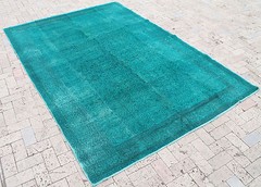 Turkish Rug 77″x109″ Hand Woven, Overdyed, Anatolian Carpet, 196x278cm,