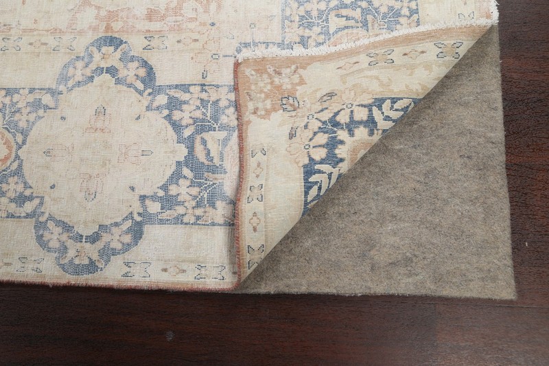 Muted Distressed Area Rug 10x13 Traditional Hand-knotted Wool Geometric Carpet gallery