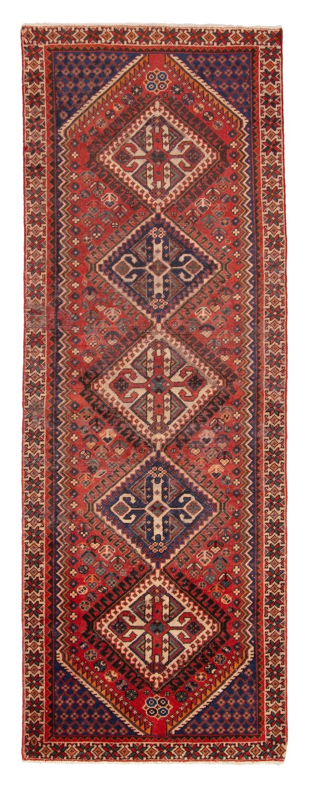 3'5" x 9'7" Vintage Hand-knotted Runner Rug Traditional Oriental Wool Carpet gallery