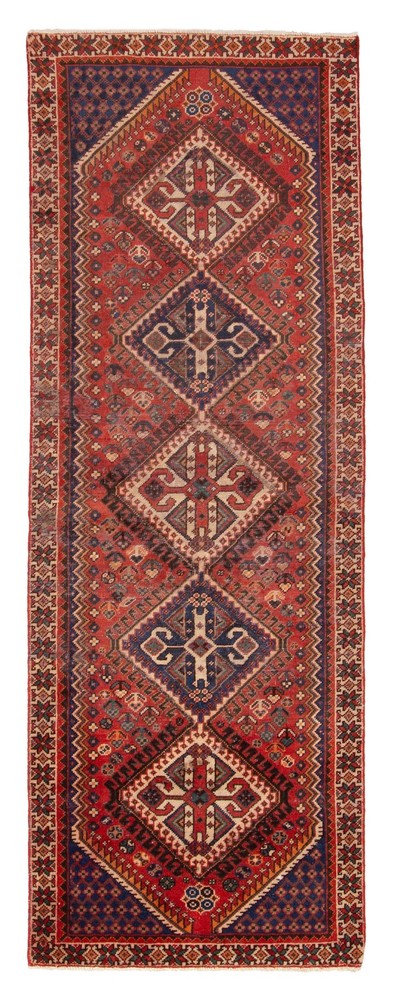 3'5" x 9'7" Vintage Hand-knotted Runner Rug Traditional Oriental Wool Carpet