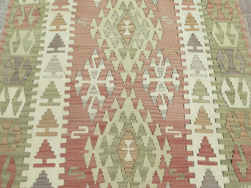 Pale Colors Tribal Turkish Vintage Rug, Wool Handmade Authentic Carpet 40"x69" gallery