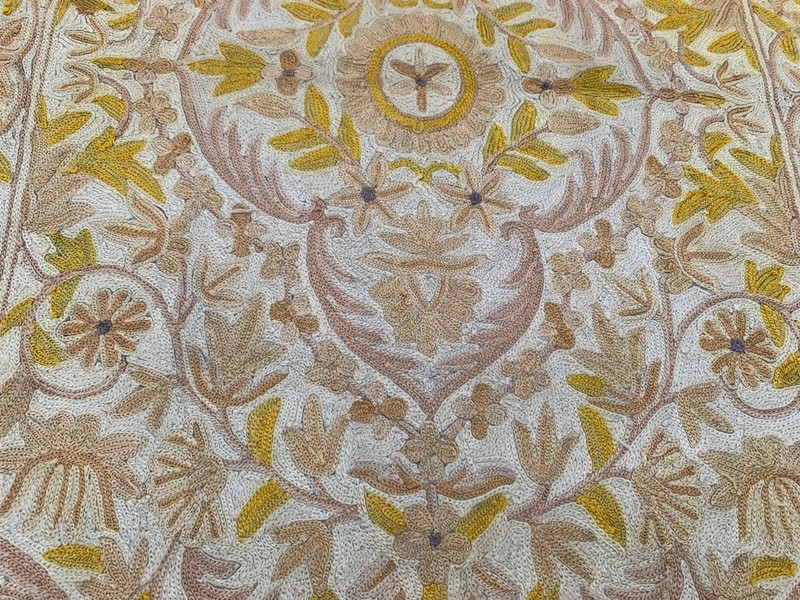 Vintage Aubusson Rug: Hand-woven Chain Stitch Carpet, Home Decor 2x4 ft gallery