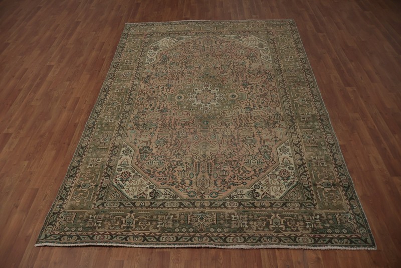Elegant Pink Antique-Style Rug in Subtle Earthy Tones handmade Room Size Rug 6x9 gallery