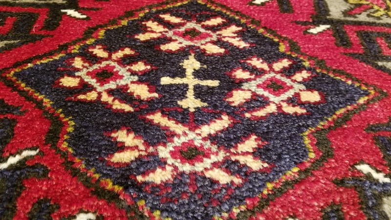 Vintage 1950-1960s Beautiful 1'10×3'2"Wool Pile Natural Dyes Tribal Rug gallery