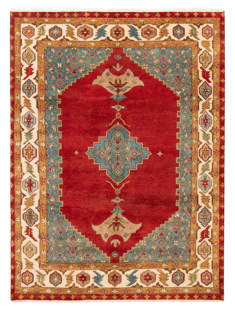 Vintage Hand-Knotted Area Rug 7'11" x 10'8" Traditional Oriental Wool Carpet