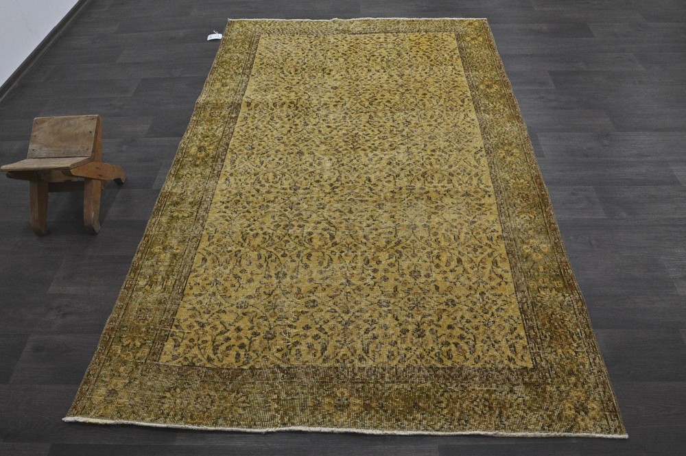 Oushak Turkish Vintage Rug 5x7 Kilim Rug Anatolian Handmade Boho Decor YELLOW