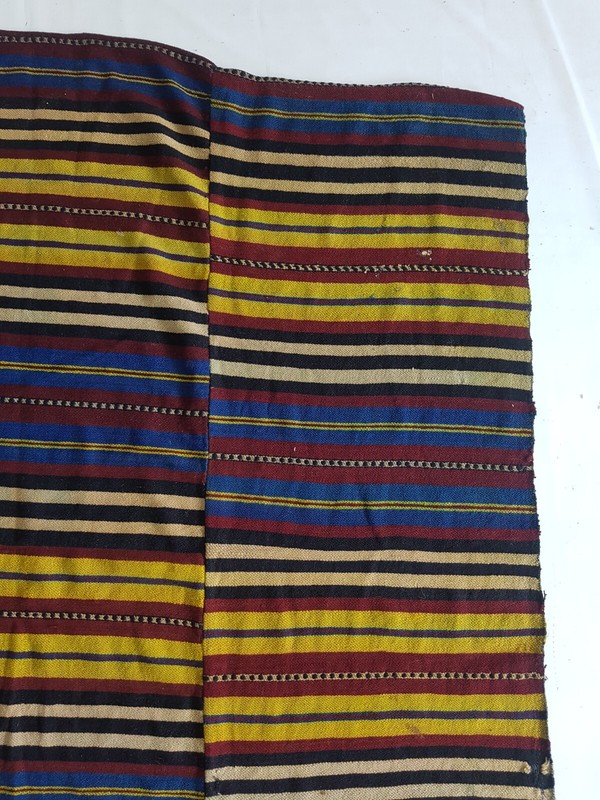 Vintage Handmade Traditional Turkish Striped Kilim Floor Rug Carpet 319x104 cm gallery
