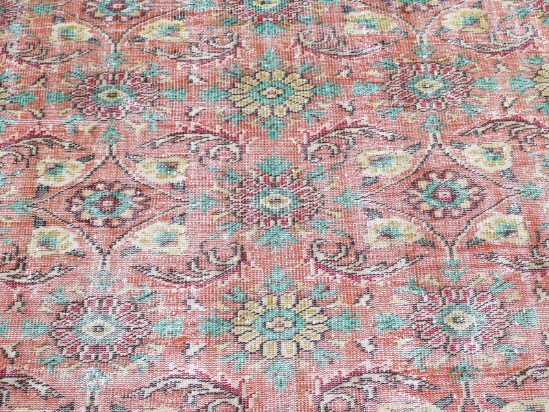 Handmade Floor Rug, Wool Rugs, Large Carpet, Vintage Turkish Area Rug 79"X106" gallery