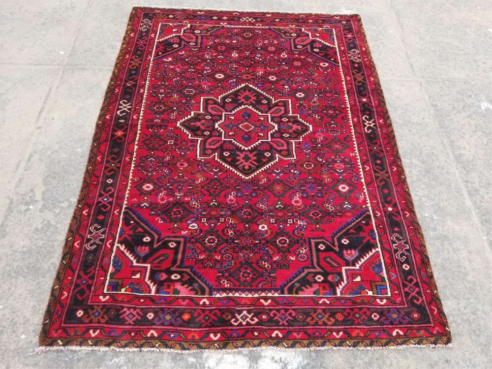 Vintage Traditional Handmade Oriental Wool Multicolor Rug 218 x 157 cm