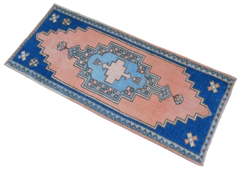 Vintage Distressed Small Area Rug Handmade Rug Oushak Rug Yastik Rug 2 x 4 Rug gallery