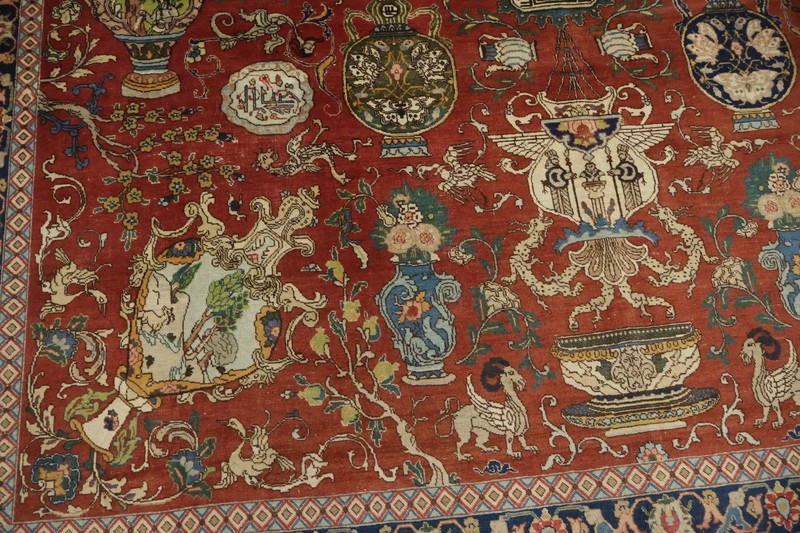 Old Dynasty Pictorial Wool Large Rug 11x15 Ft Hand-Knotted Traditional Wool Rug gallery